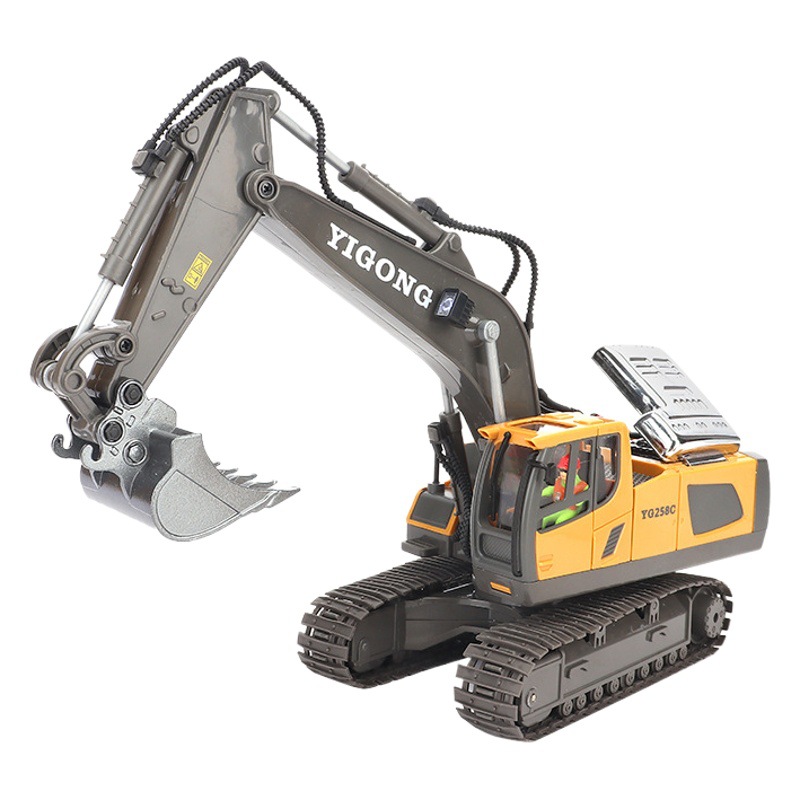 Envío gratuito, excavadora de control remoto, juguete de vehículo de construcción de aleación, modelo recargable, regalo para niños, sin devolución ni cambio, con compensación incluida.