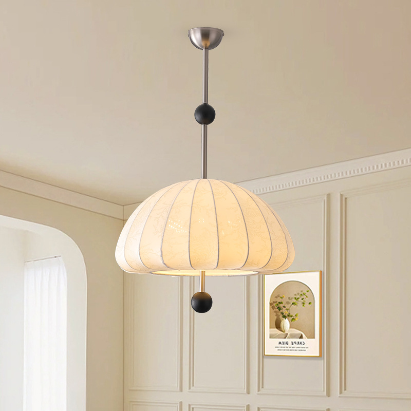 Lámpara de viento idílico francés tela de comedor lámpara de dormitorio nuez impresión Nanyang estética retro lámparas estadounidenses