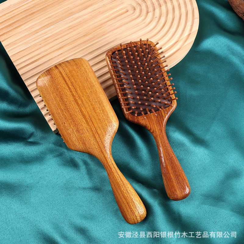 天然檀木梳子原木气垫梳女生家用头部按摩檀木梳礼品工艺品梳子|undefined