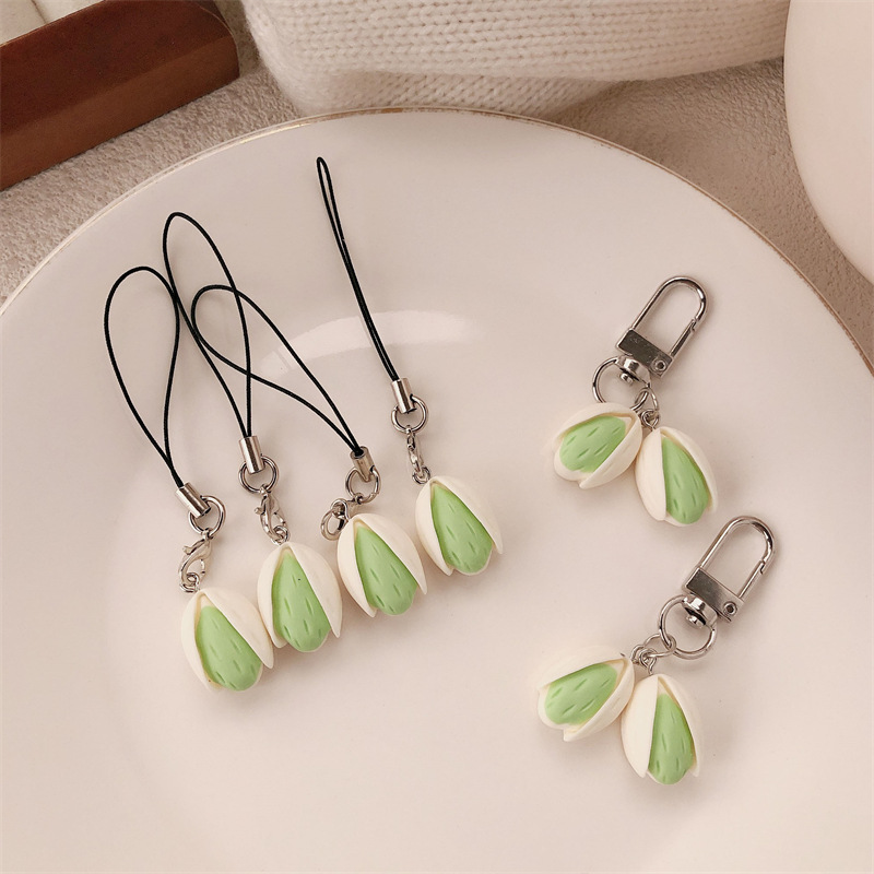 Serie de comida creativa Bolsa de pistacho Colgante Llavero Cadena colgante Mochila personalizada Colgante pequeño Colgante para teléfono móvil