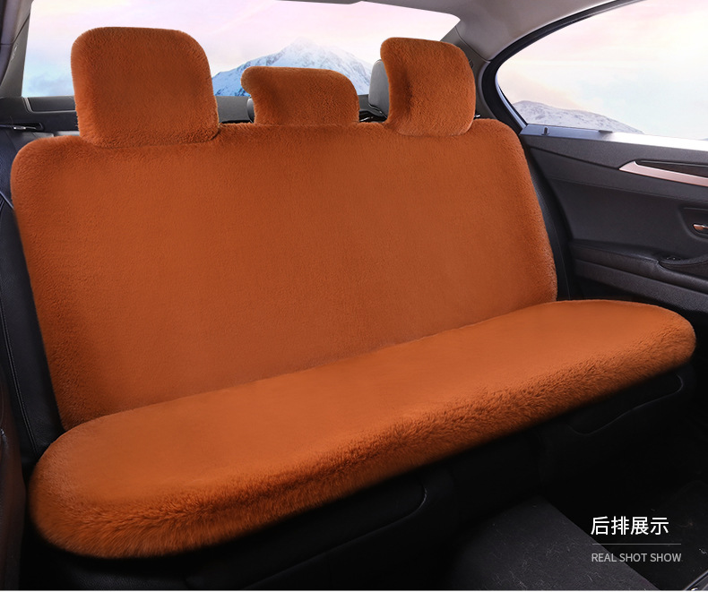 Cross-border 2026 new winter rabbit fur plush seat cushion with lumbar support, thickened car seat pad, car interior seat cushion, non-slip