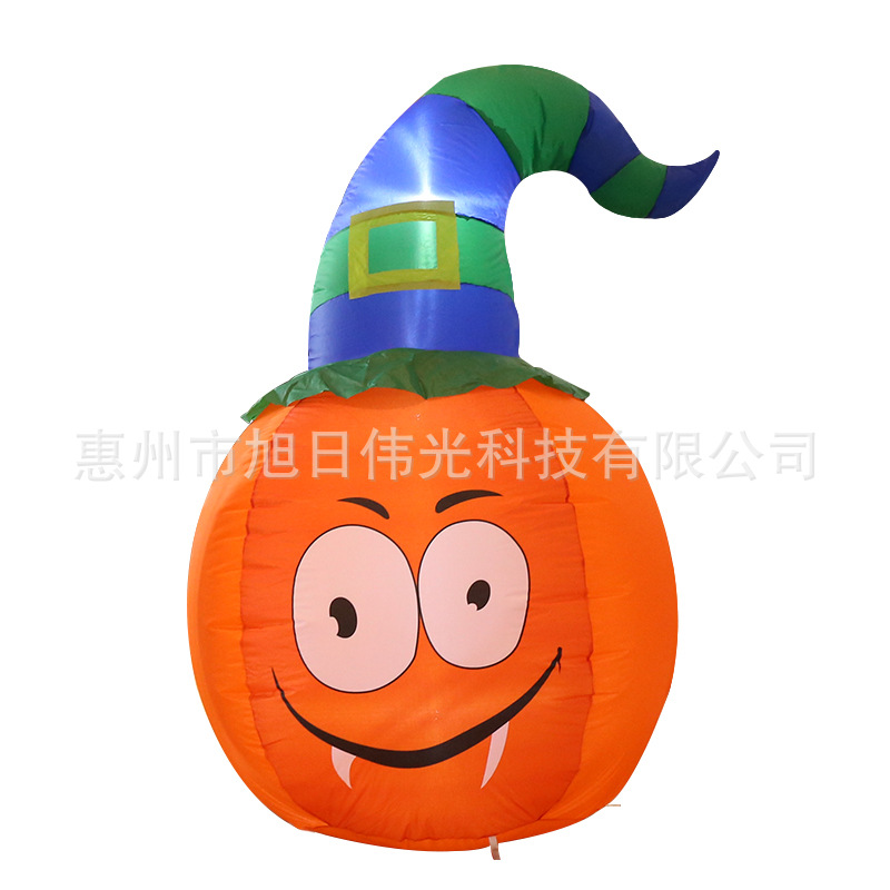 跨境亚马逊4ft戴帽南瓜气模 户外防水万圣节圣诞节鬼节充气气模