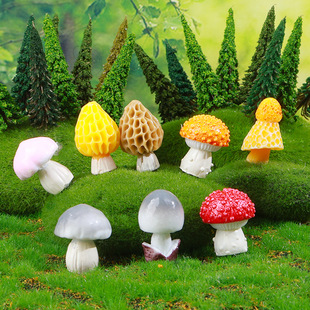 Colorful Mushroom Solid Colorful Simulated Bonsai Gardening Pendant Landscaping Ornaments Creative Gifts DIY Resin Accessories Accessories