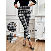 T 26934 Milk silk fleece plaid nine leggings ţ��˿���޸���