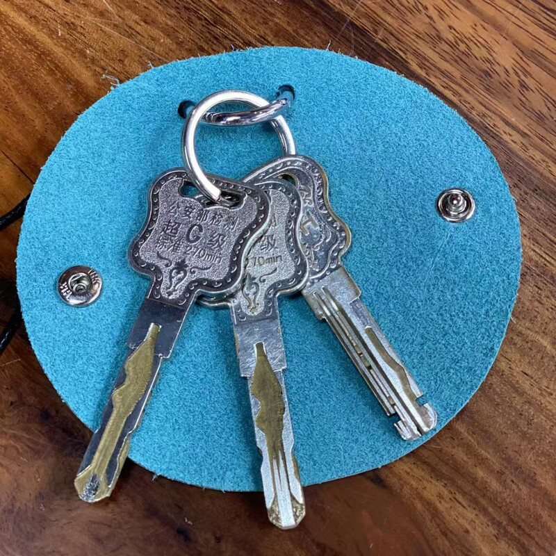 Handmade Genuine Leather High-End Women's Halterneck Semi-Circular Glasses Clip Mbox Fog Wax Cowhide Men's Keychain Cosmetics Bag