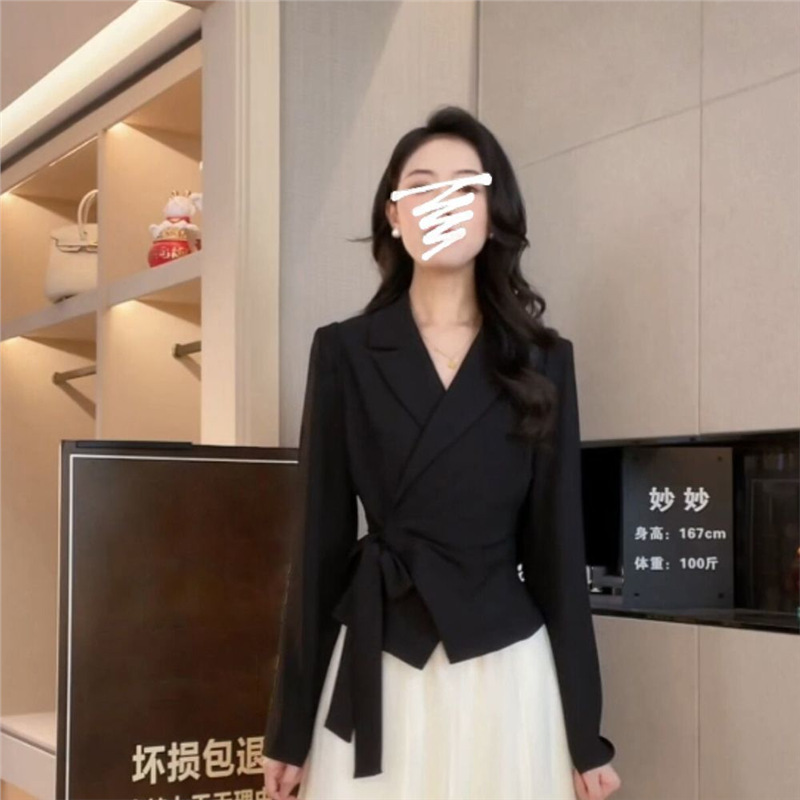 2025新款气质春秋西装高级感上衣超仙的半身网纱裙两件套套装女|undefined