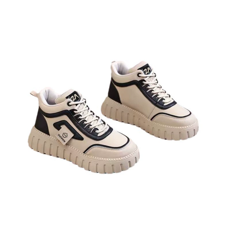 Platform sneakers, high universal, platform sole, sizes 36–41, khaki or black