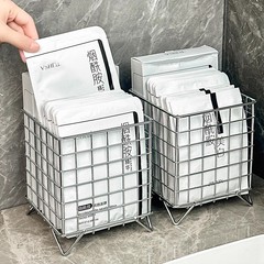 クリエイティブ鉄芸収納バスケットオフィス寮収納ボックスデスクトップ大容量化粧品雑物マスク収納棚