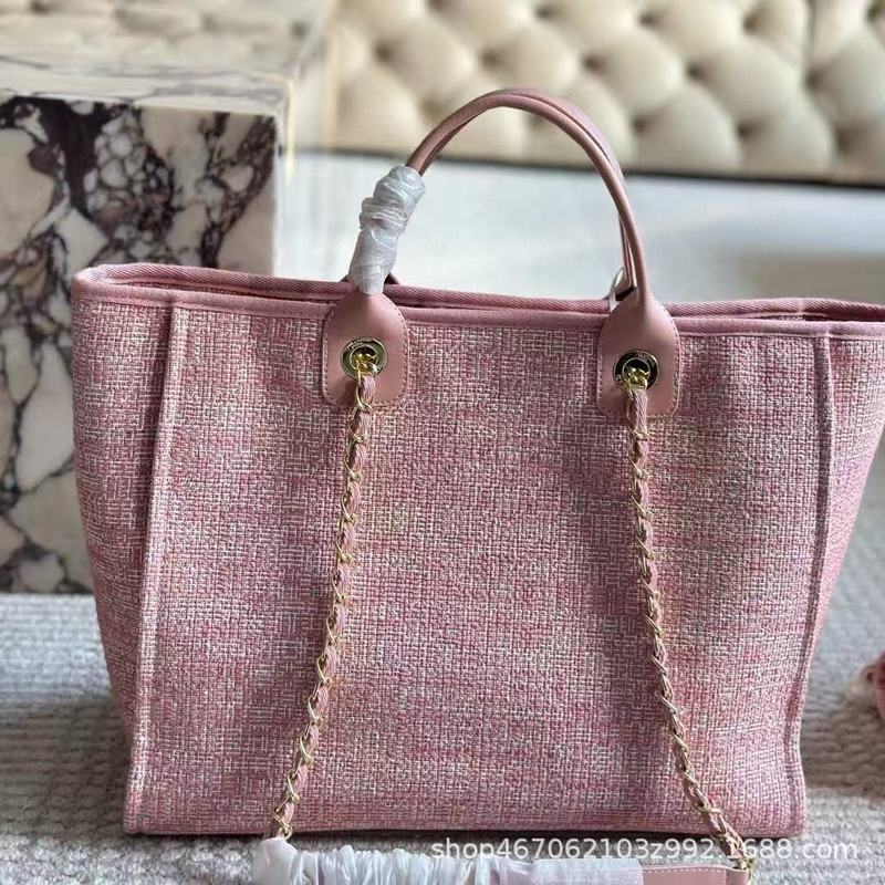 クラシックレタービーチバッグ刺繍リネンキャンバスママバッグショッピングバッグ大容量外国風キャンディーカラー|undefined