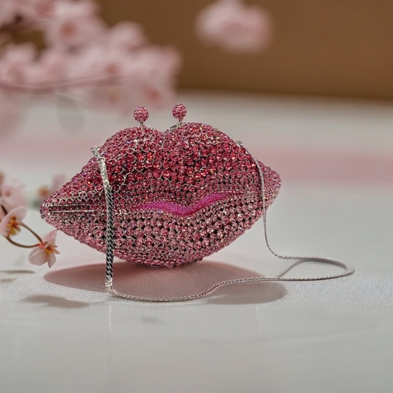 Transfronterizos labios con diamantes bolsas de cena damas vestido de fiesta bolsas de mano de diamantes bolsas de metal Clutch bag