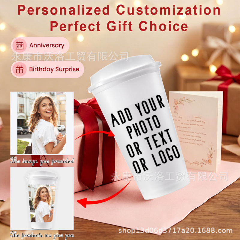 Dropshipping portable coffee cup made of PP material, can be printed with patterns and logos, plastic portable cup with lid, cross-border ins style Dropshipping portable coffee cup made of PP material, can be printed with patterns and logos, plastic portable cup with lid, cross-border ins style