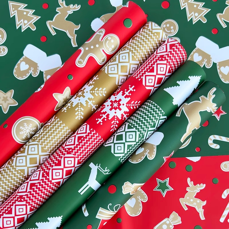 Navidad impermeable fruta regalo ramo floral papel de embalaje de Nochebuena regalos serie de regalos materiales DIY image 2