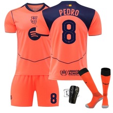 2526欧冠巴萨二客9莱万10号亚马尔8佩德里巴塞罗那足球服梅西球衣