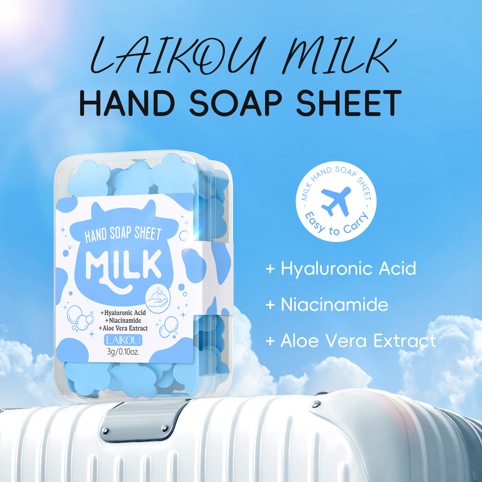 Disposable milk-flavored soap sheets, portable soap paper, mini petal hand sanitizers for students and children to carry around Item Picture