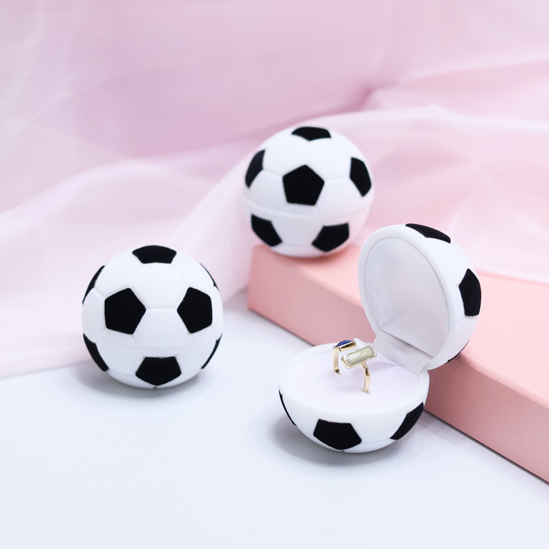 64g Weight Jewelry Boxes Classification 1 Piece Quantity Holiday, Daily Occasion Flocking Plastic Embryo Material Football Pattern Casual, Simple Style Style Casual Simple Style Football Flocking Plastic Embryo Jewelry Boxes 5