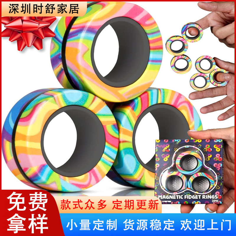 Magnetic spinning top for finger