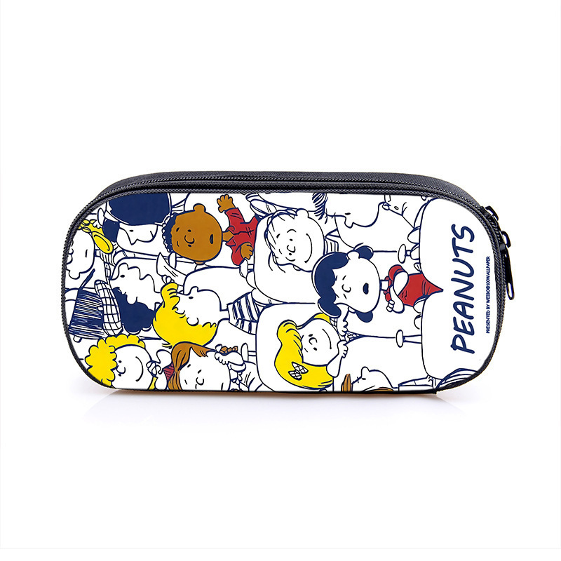 Nuevo Snoopy transfronterizo bolsas de lápiz de gran capacidad creativas caja de papelería de dibujos animados de alto valor de la cara caja de lápiz para estudiantes de primaria