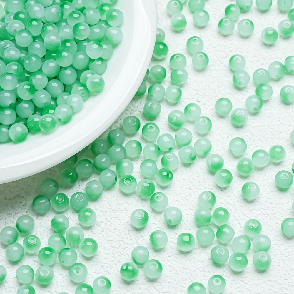 10mm de dos colores de gradiente de perlas de vidrio collar pulsera hecha a mano DIY pulsera cuentas redondas accesorios al por mayor