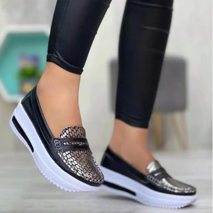 Damenschuhe große Plateauschuhe leichte Slipper mit Gürtelschnalle Schaukelschuhe Tods-Schuhe Faule Schuhe Einzelschuhe_voghion.com