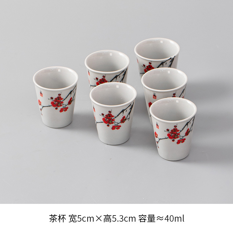 Ceramic tea cup, glass tea set, 6 pieces