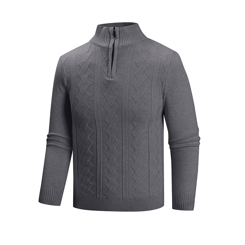 Suéter de punto con media cremallera para hombre: jersey extragrande de mezcla modal suave (transpirable, elástico y cómodo, 8 colores, corte holgado, lavable a máquina)_voghion.com