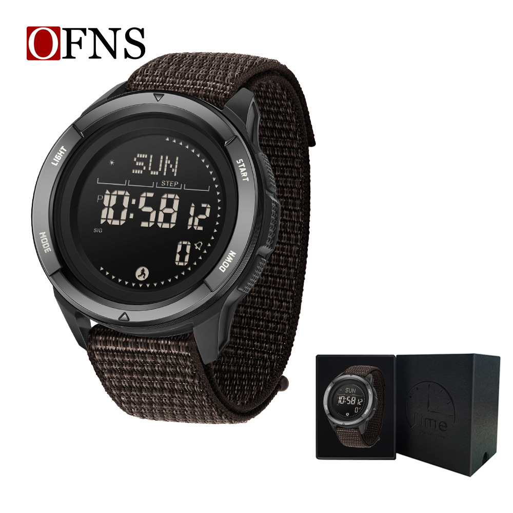 Sanda reloj multifuncional pedómetro impermeable estudiante brújula electrónica al aire libre metrónomo reloj de pulsera hombre