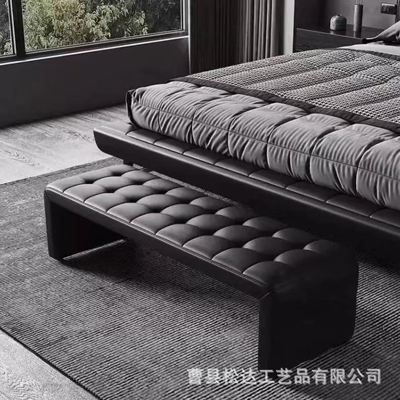 Customized Bedroom Bed End Stool Simple Italian Leather Bench Bedroom Living Room Cloakroom Entrance Door Shoe Changing Stool