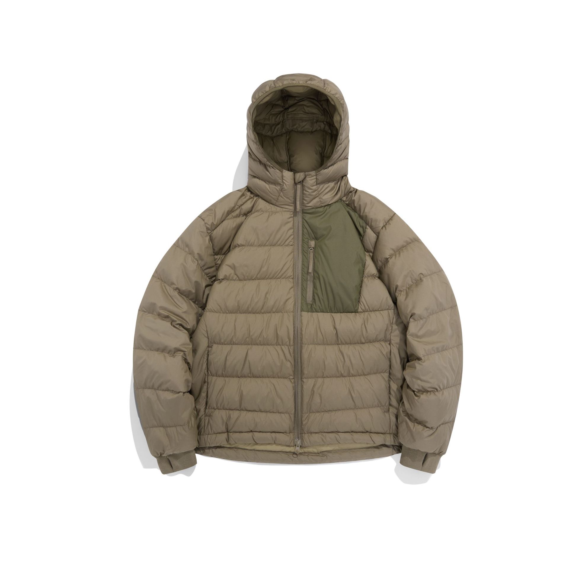 Herrenbekleidung 90 Weiße Entenseide-Baumwolle Outdoor 3M Wasserabweisend Colorblocking Einfarbige Kapuzenjacke aus Seidenbaumwolle Leichte Jacke aus Seidenbaumwolle_voghion.com