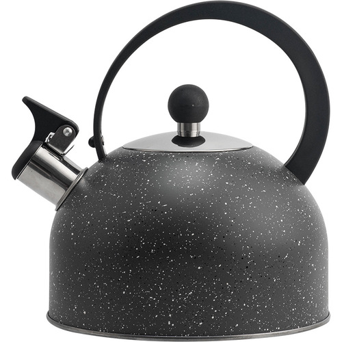 Cross-border black stainless steel whistling kettle for tea and coffee, European and American whistle kettle 2.5L kitchen tool