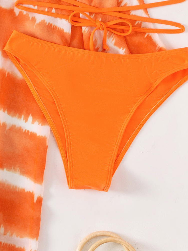 Colorful Chiffon Three-piece Swimsuit