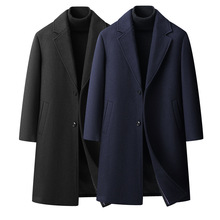 羊毛呢子大衣男士冬季2025韩版休闲中长款外套加厚百搭西装风衣男