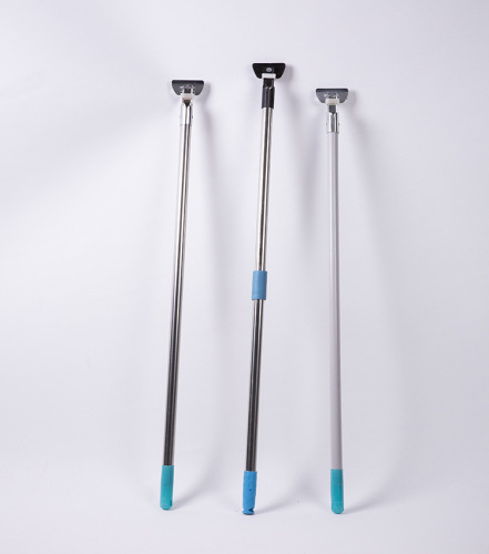 Stainless steel broom handle, aluminum alloy thickened broom handle, titanium alloy floor mop rod, rust-proof dust push rod clamp accessory