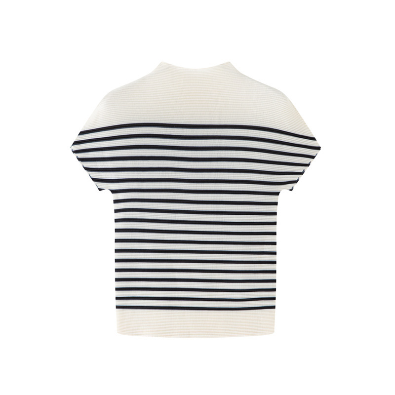 Miyake High-End Stylish Printed T-Shirt Top for Women, New Summer Pleated Versatile Slim-Fit Casual Short-Sleeve Base Shirt Miyake High-End Stylish Printed T-Shirt Top for Women, New Summer Pleated Versatile Slim-Fit Casual Short-Sleeve Base Shirt