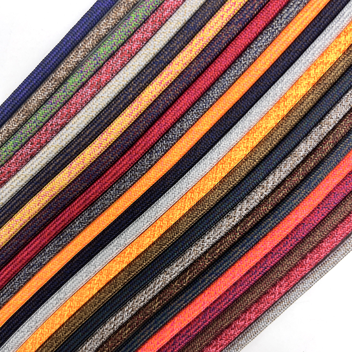 3 / 5 / 6mm poliéster de color encriptación de tela fina mezcla de núcleo trenzado cuerdas redondas cuerdas redondas gruesas de color mixto