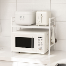 VD0A厨房可伸缩多功能双层收纳微波炉架子台面小家电烤箱置