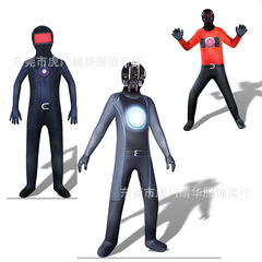 Halloween new style TV Man toilet man jumpsuit cosplay overall set TV Man jumpsuit