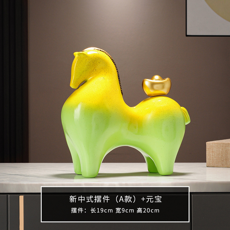 軽くて豪華な高級中国風の馬の装飾品で、リビングルーム、玄関、オフィスの装飾、新しい家の引っ越しギフトに富を引き寄せるために使用できます。|undefined