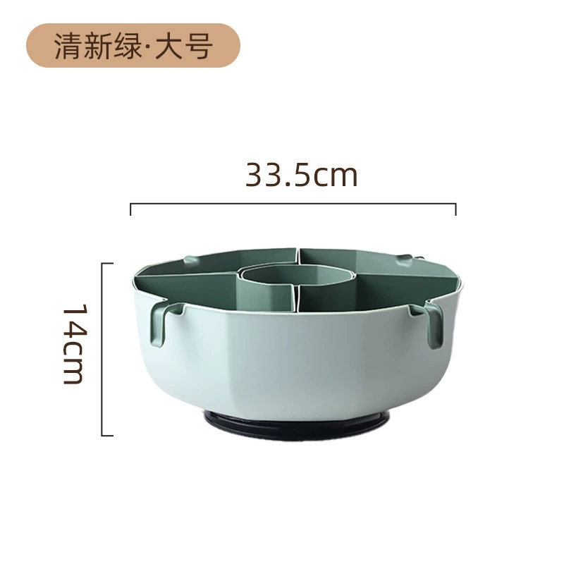 New rotating hot pot platter is easy to clean the grid vegetables and fruits platter Household kitchen multi -layer plastic drain