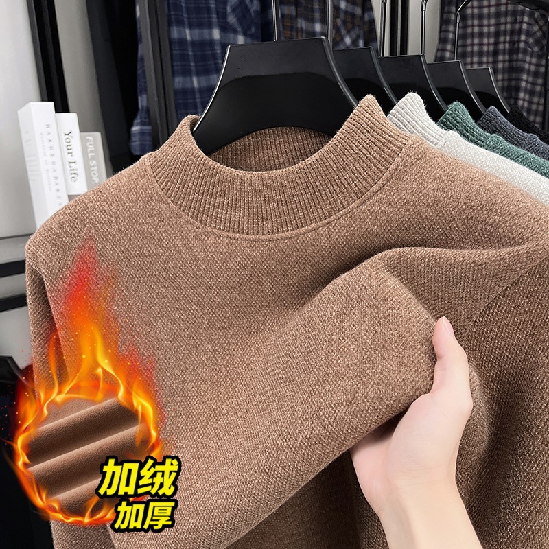Men's velvet warm knitted sweater