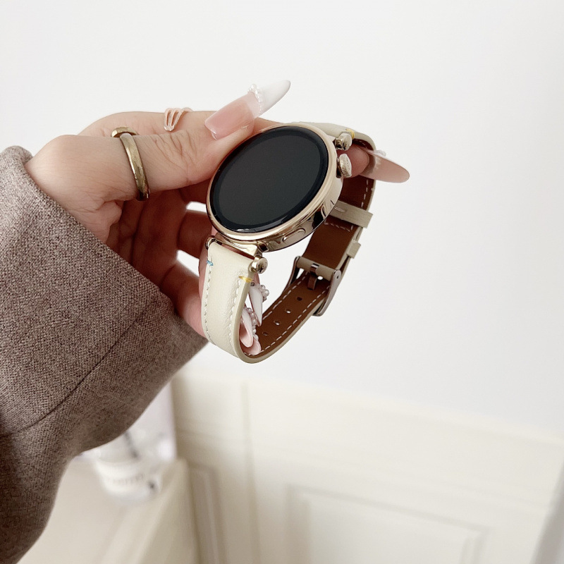 Suitable for Huawei Gt5/Gt6 Lambskin Lock Thread Watch2/3/4Pro Autumn and Winter Men's and Women's Watch Strap 41/46mm