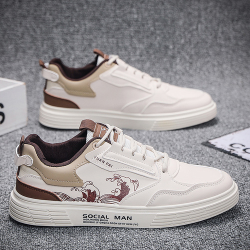 men's shoes summer new breathable white shoes, male students 'trend all-matching platform sole sports casual skate shoes