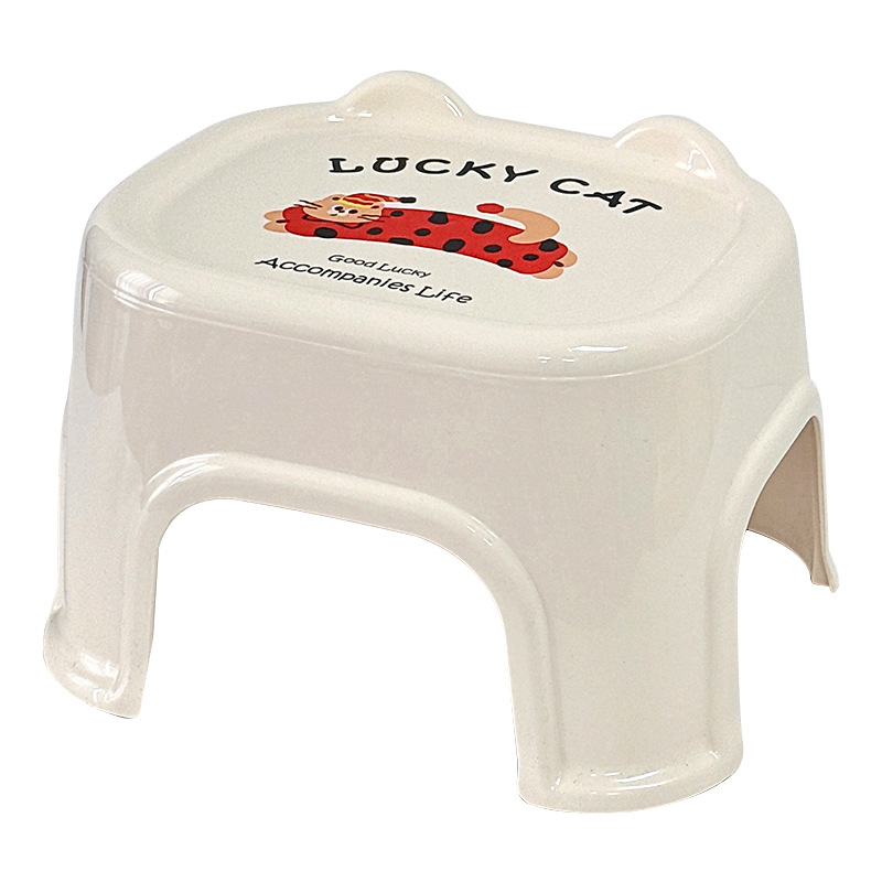 Taburete pequeño grueso antideslizante, banco de plástico para niños, silla para adultos, taburete de pie, taburete bajo para el hogar, taburete de goma de pie de dibujos animados