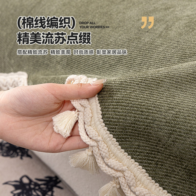 雪尼尔沙发垫四季通用2025新款高级感固定防滑坐垫不规则直排盖布|undefined