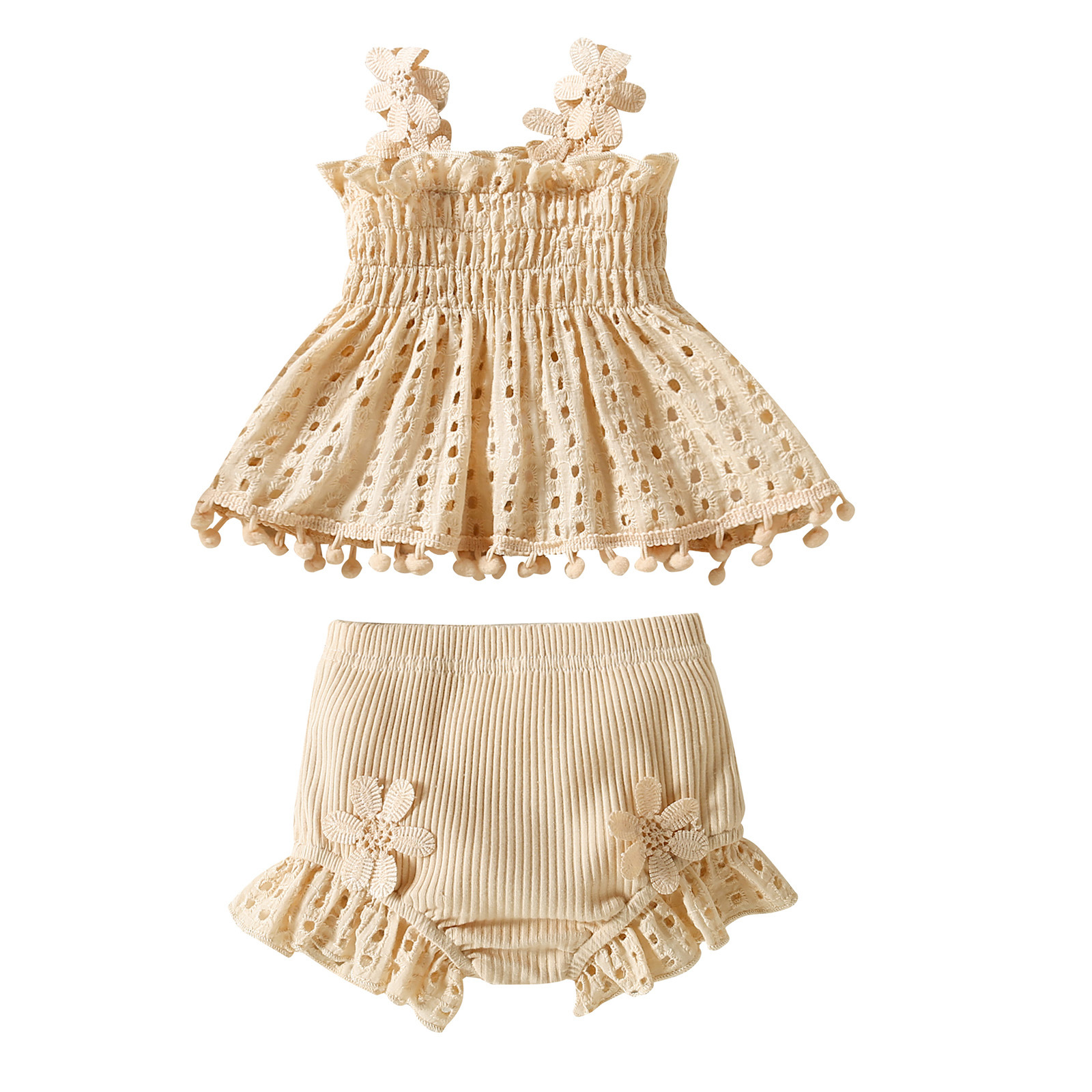 Title 9, Apricot Cotton Net Baby Two-piece Set, High Tem...