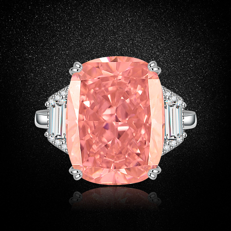 Plating Design Wholesale Jewelry Elegant Geometric Copper High Carbon Diamond Plating Adjustable Ring