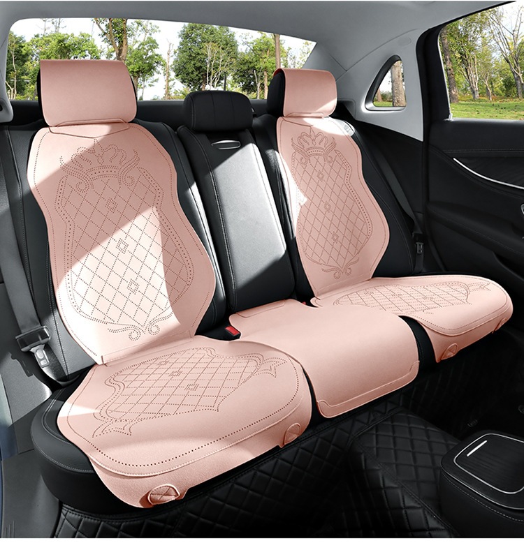 2026 New Crown Suede Leather Car Seat Cushion, Suitable for All Seasons, Small Waist Design, Model MA12