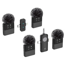 新款强力磁吸麦克风领夹麦无线收音麦降噪直播专用话筒带防风毛套