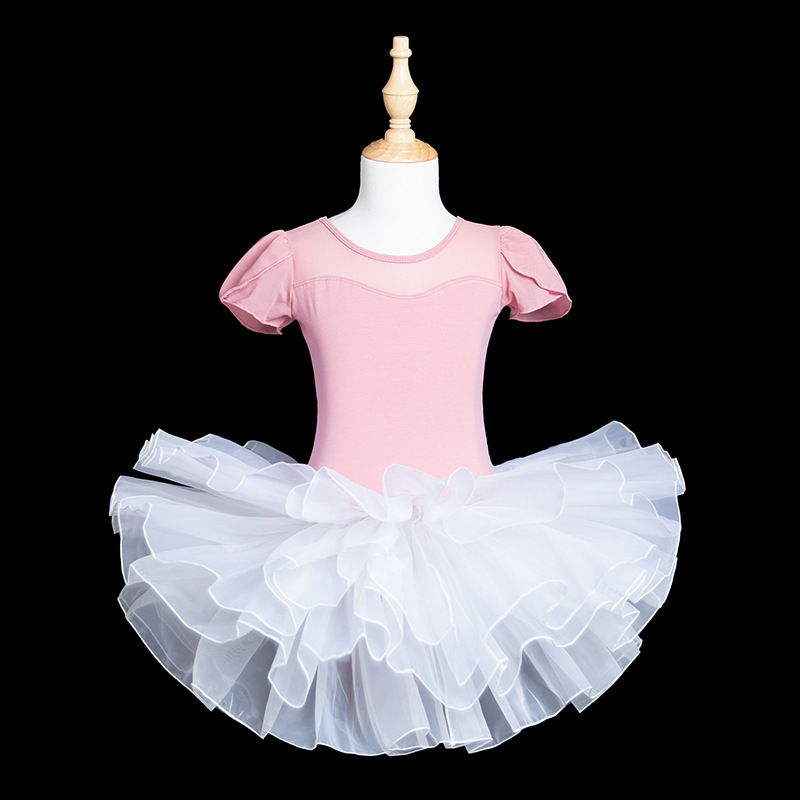 中国舞踊ボディダンス練習服女の子ワンピースバレエスカート芸術学校ダンス服子供夏半袖|undefined