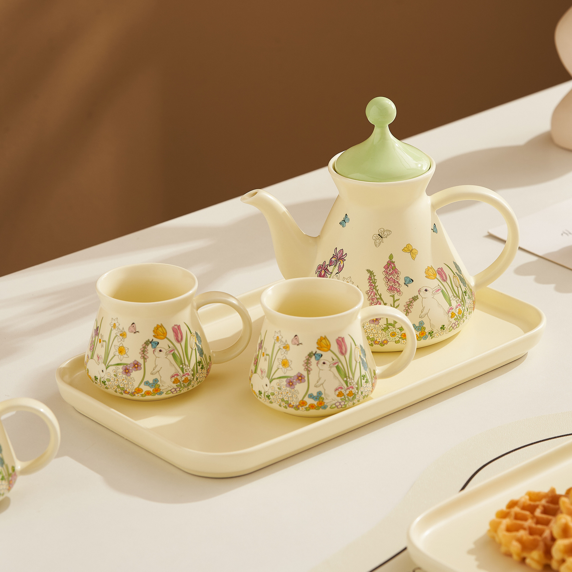 Juego de té ins, caja de regalo, empaque, estilo pastoral, lindo juego de tazas y platillos para el hogar, regalo de recuerdo de alto valor para niña