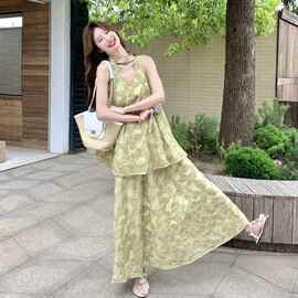 现货  提花挂脖上衣+半身裙二件套2C235-1058-P165-K258
